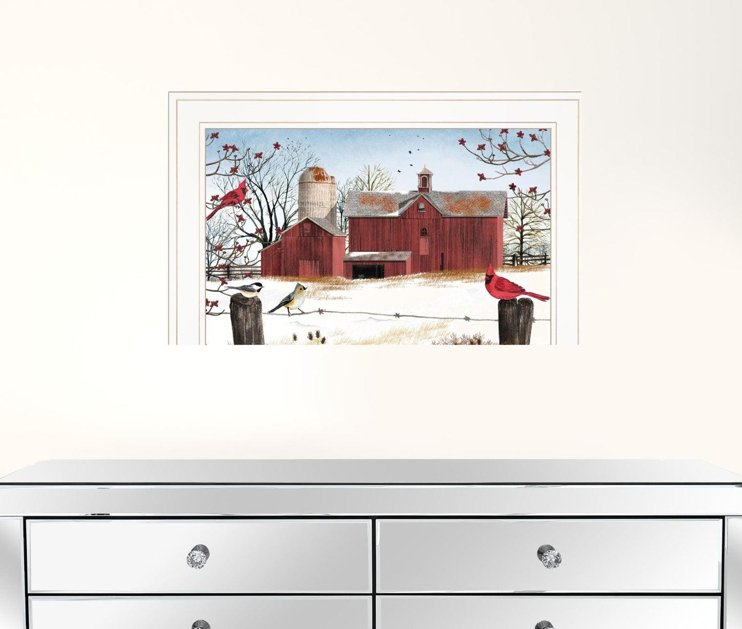 Winter Friends 2 White Framed Print Wall Art