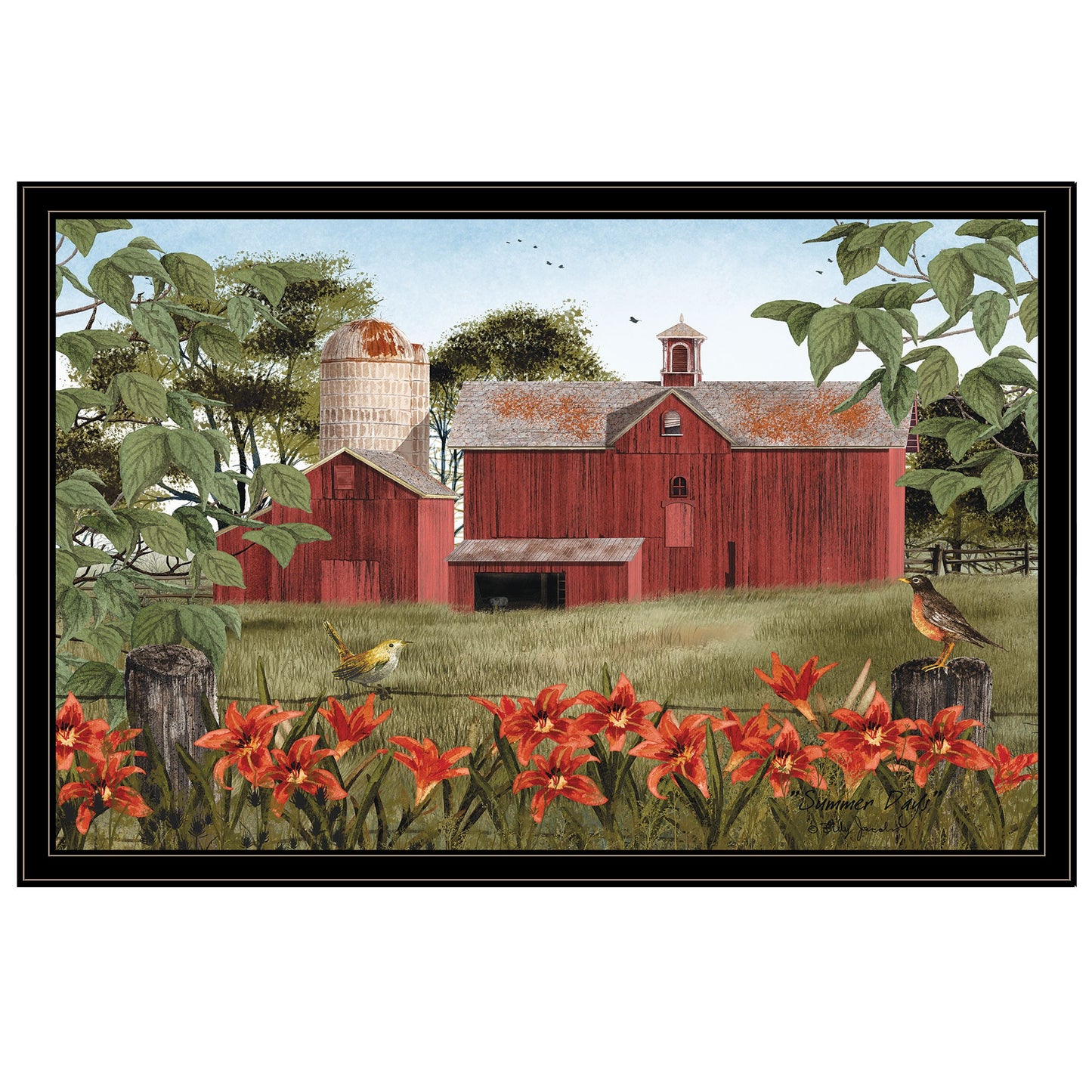 Summer Days 9 Black Framed Print Wall Art