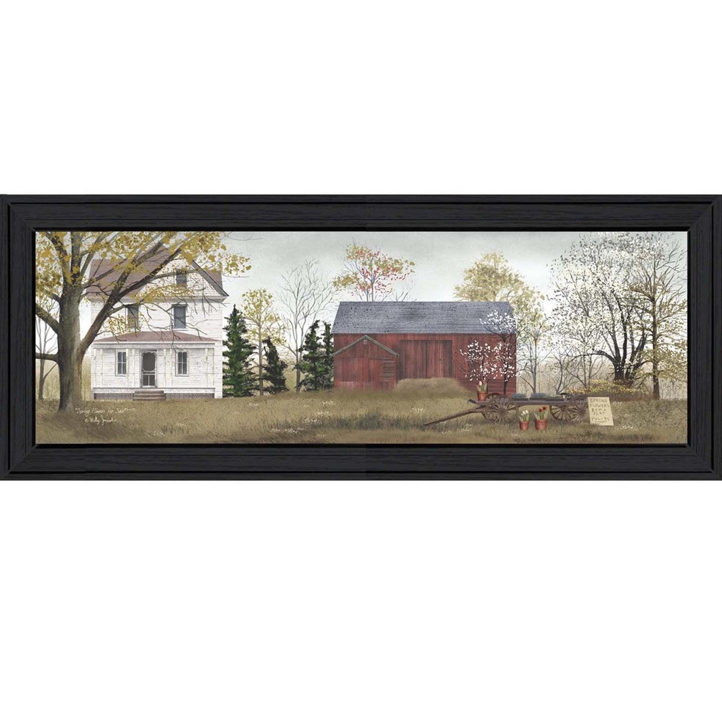 Spring Flowers On the Farm 1 Black Framed Print Wall Art