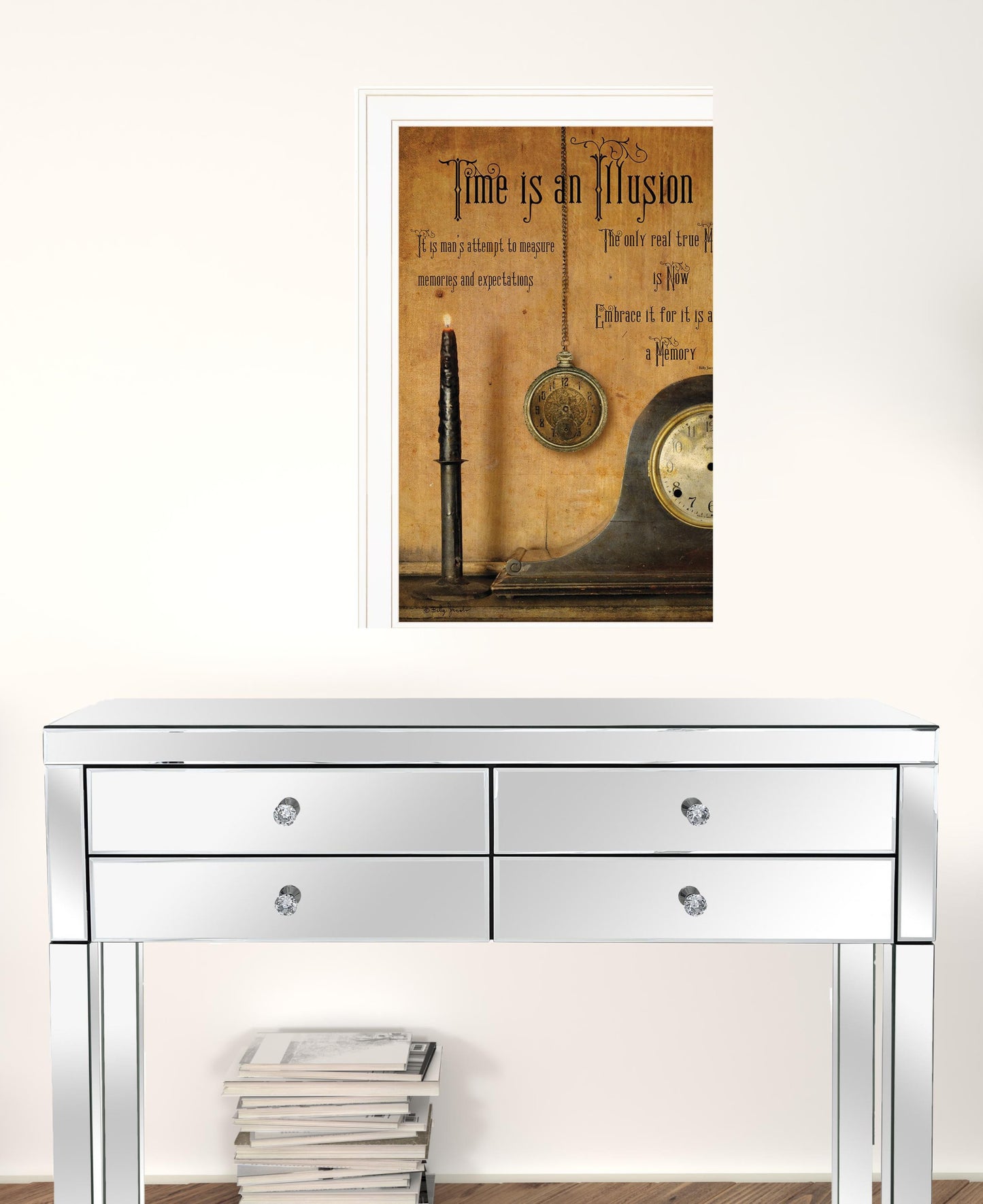 Time Is An Illusion 3 White Framed Print Wall Art