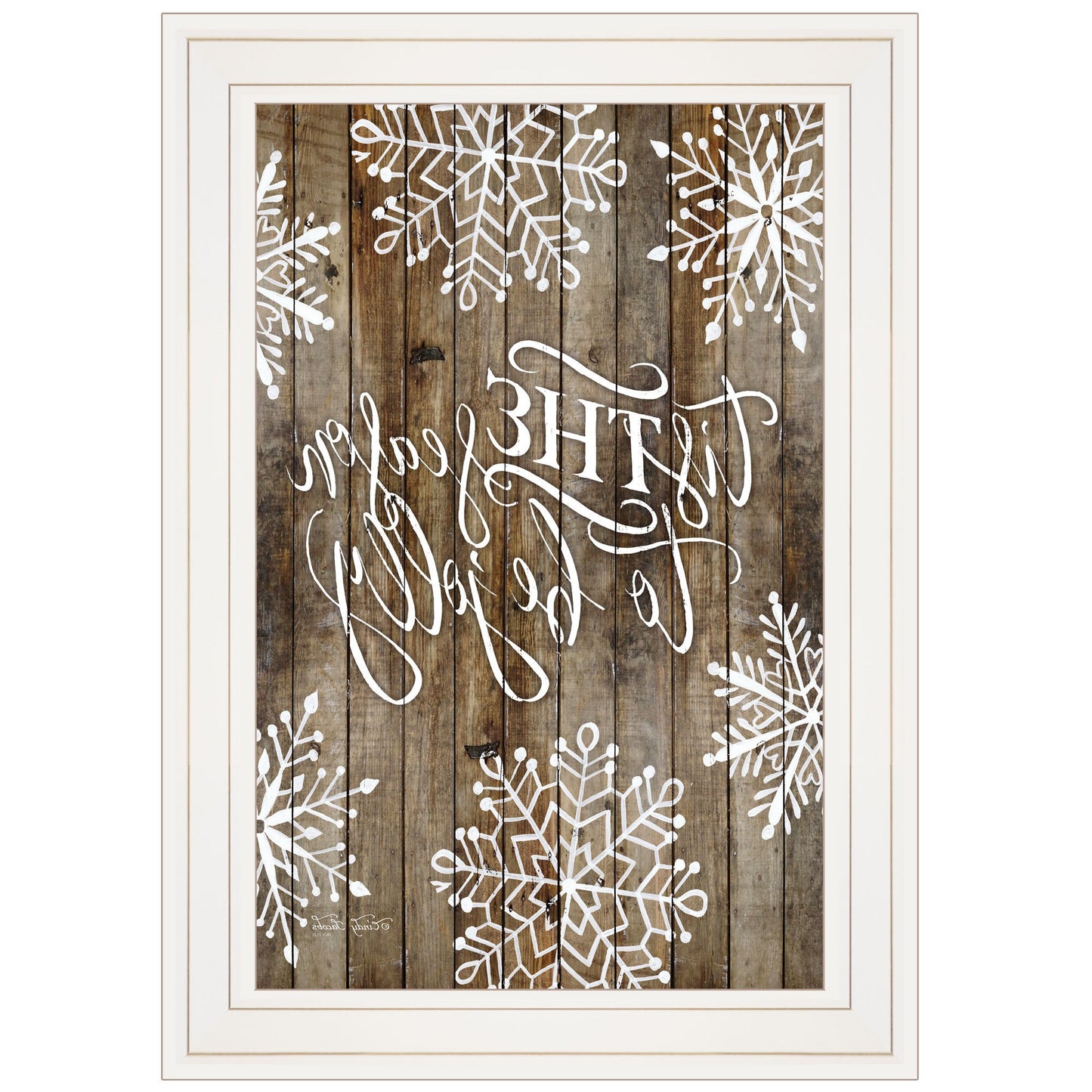 Tis The Season Snowflakes 1 White Framed Print Wall Art