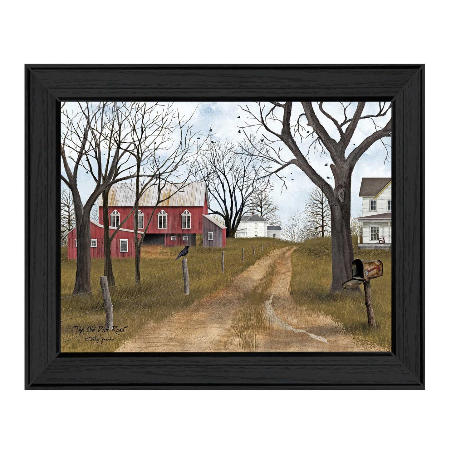 The Old Dirt Road 1 Black Framed Print Wall Art