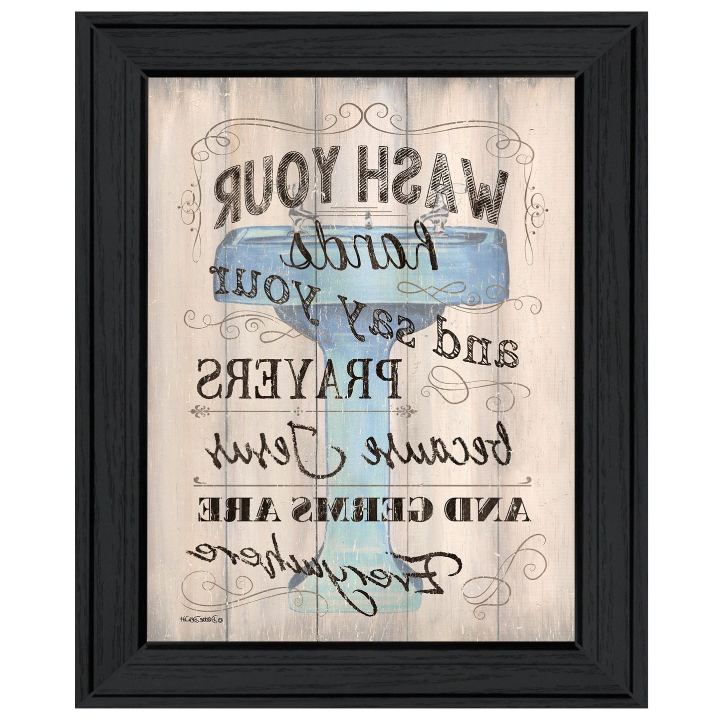 Bathroom Humor 2 Black Framed Print Wall Art