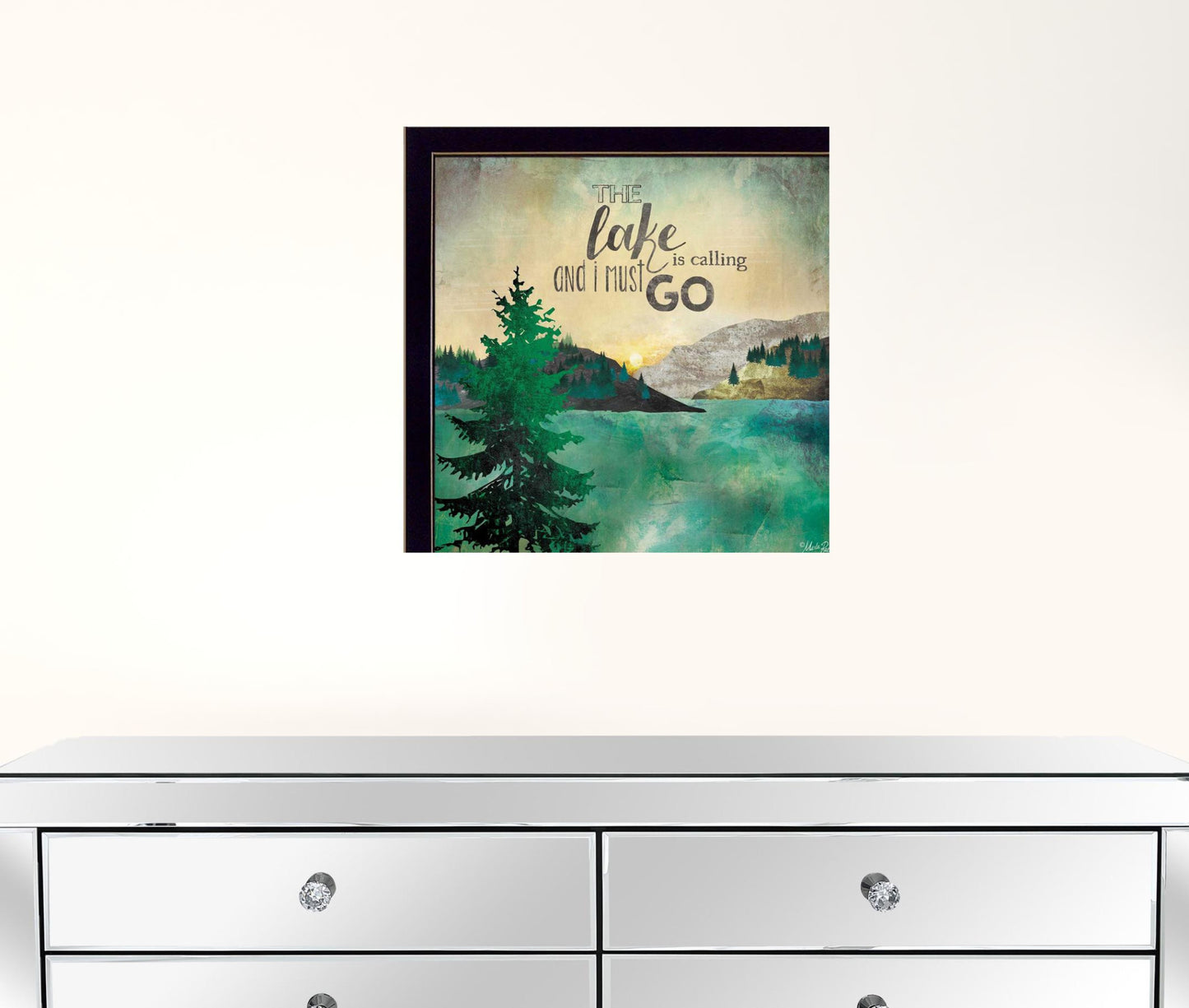 This Lake Is Calling Black Framed Print Wall Art