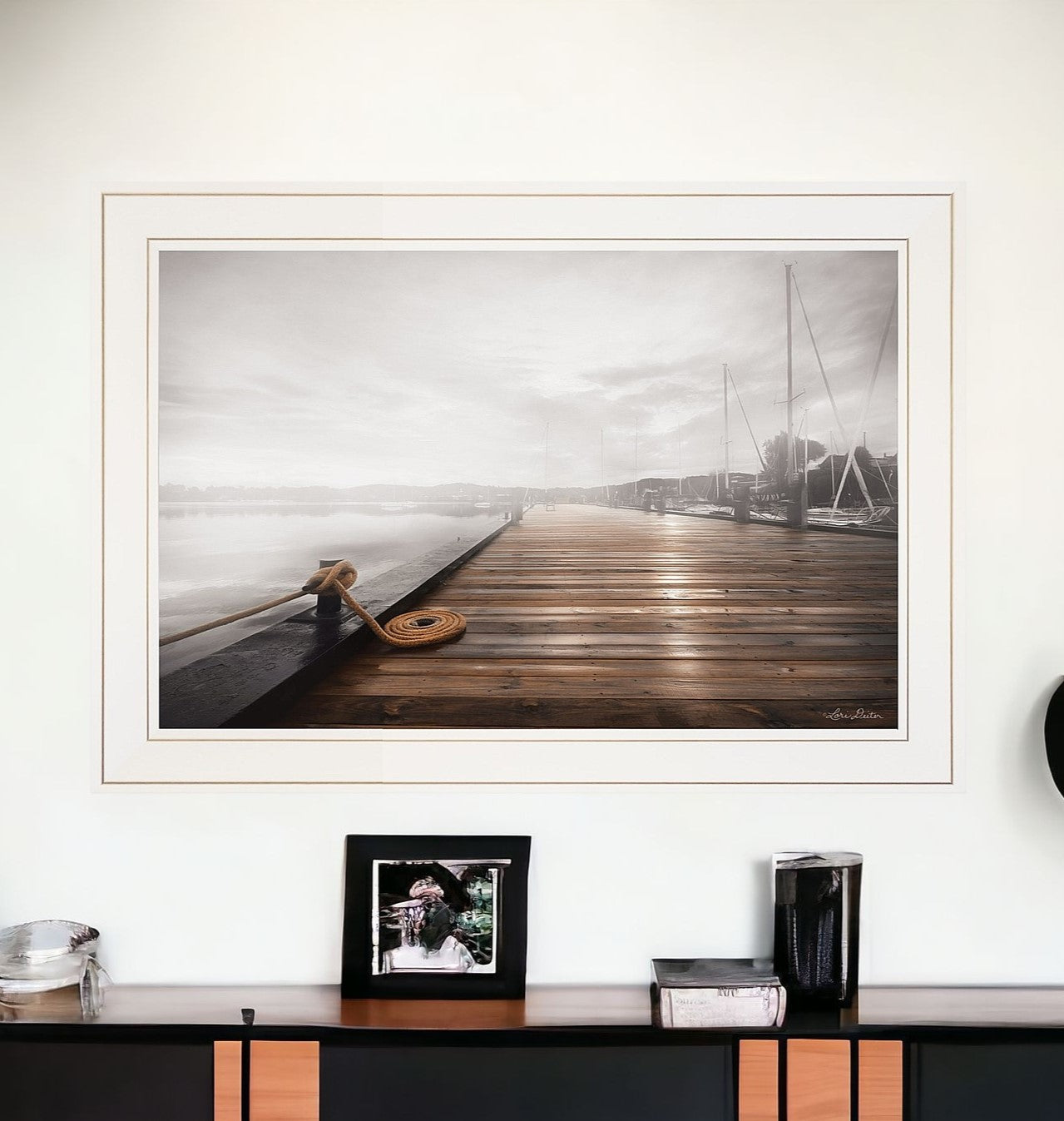 Newport Dock I White Framed Print Wall Art