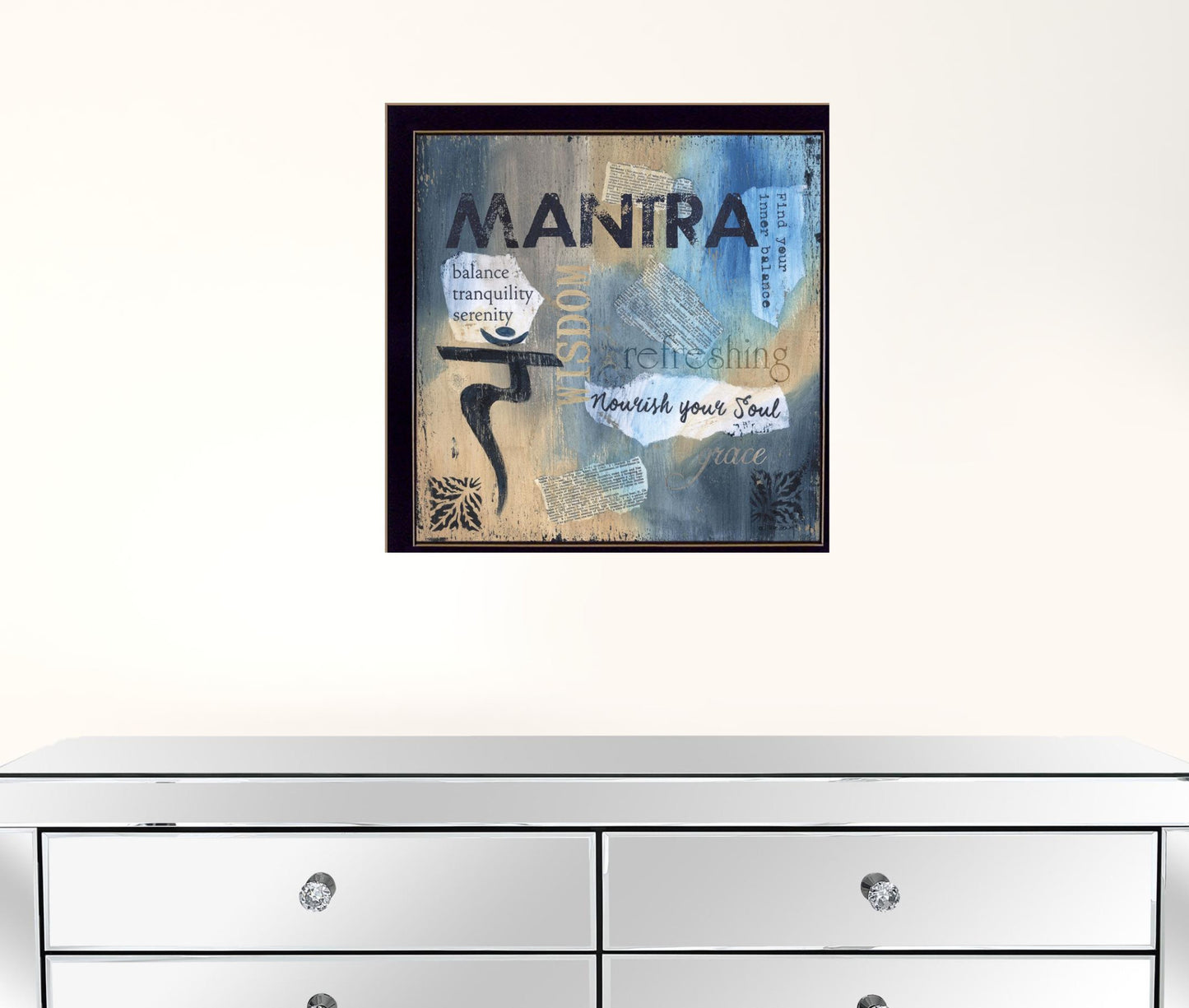 Yoga Series - Mantra Black Framed Print Wall Art