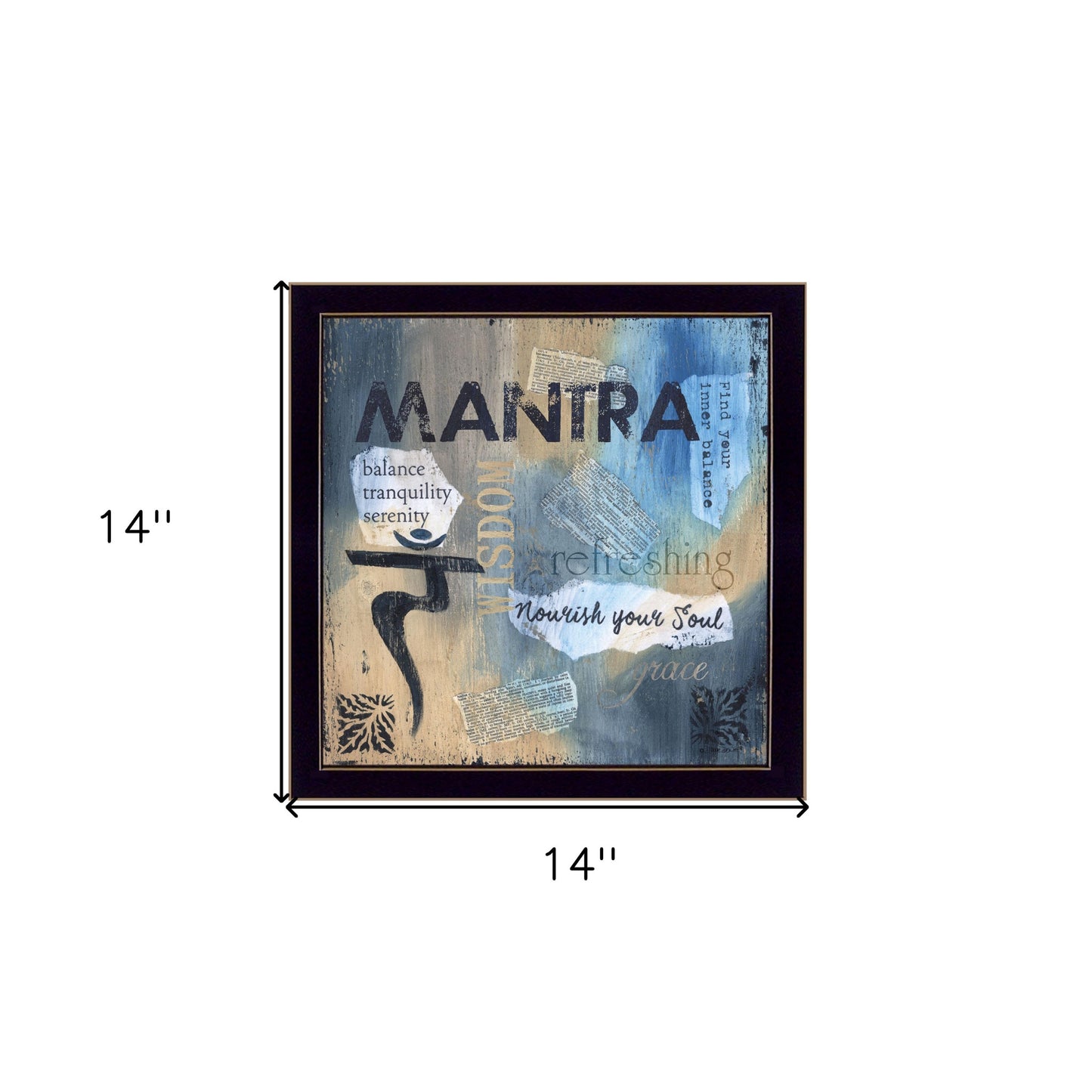 Yoga Series - Mantra Black Framed Print Wall Art