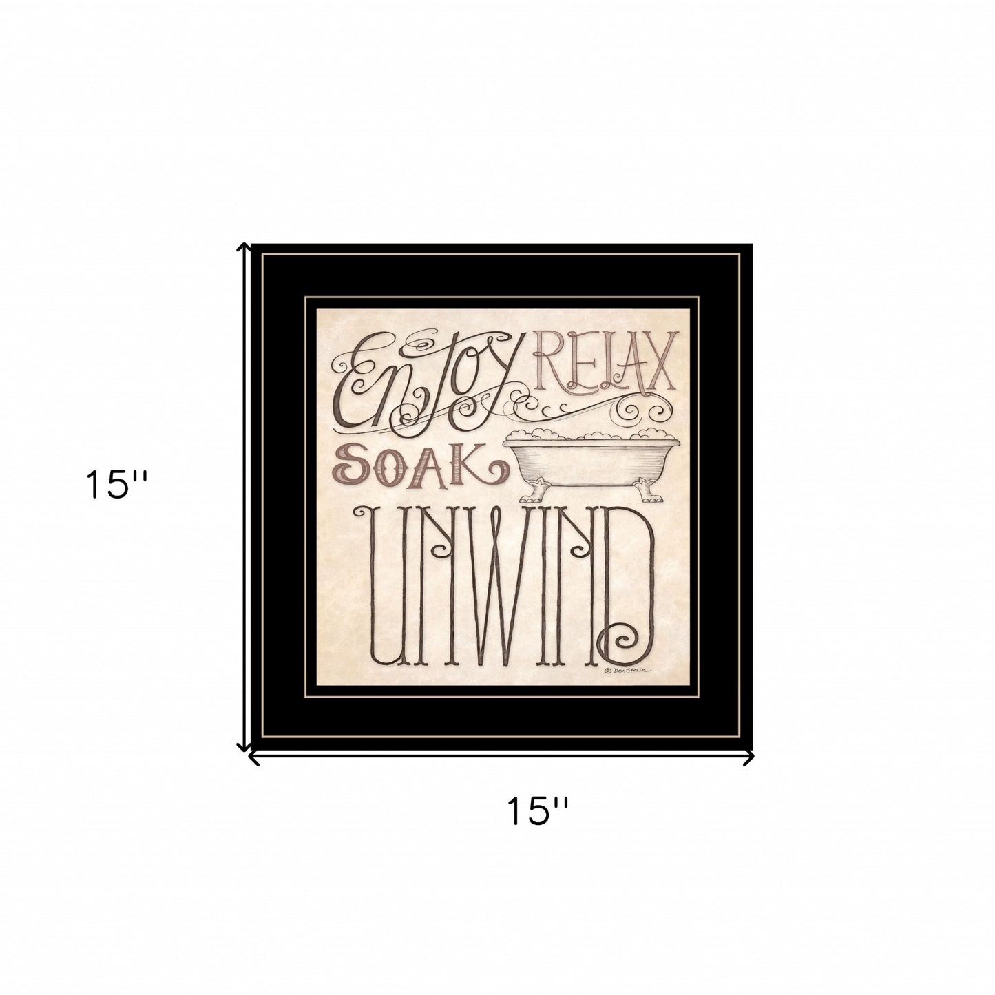 Soak Relax Enjoy and Unwind Black Framed Print Bathroom Wall Art