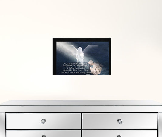 Protect Our Soldiers Black Framed Print Wall Art