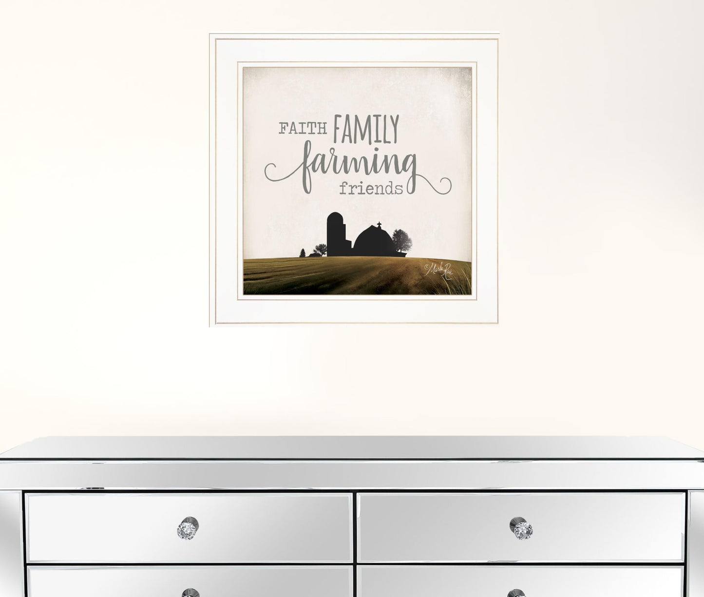 Faith Family Farming Friends 1 White Framed Print Wall Art