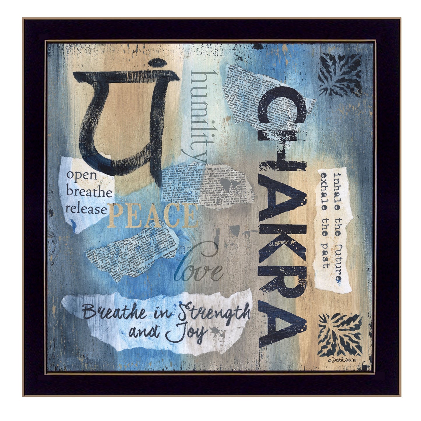 Yoga Chakra Inhale Black Framed Print Wall Art