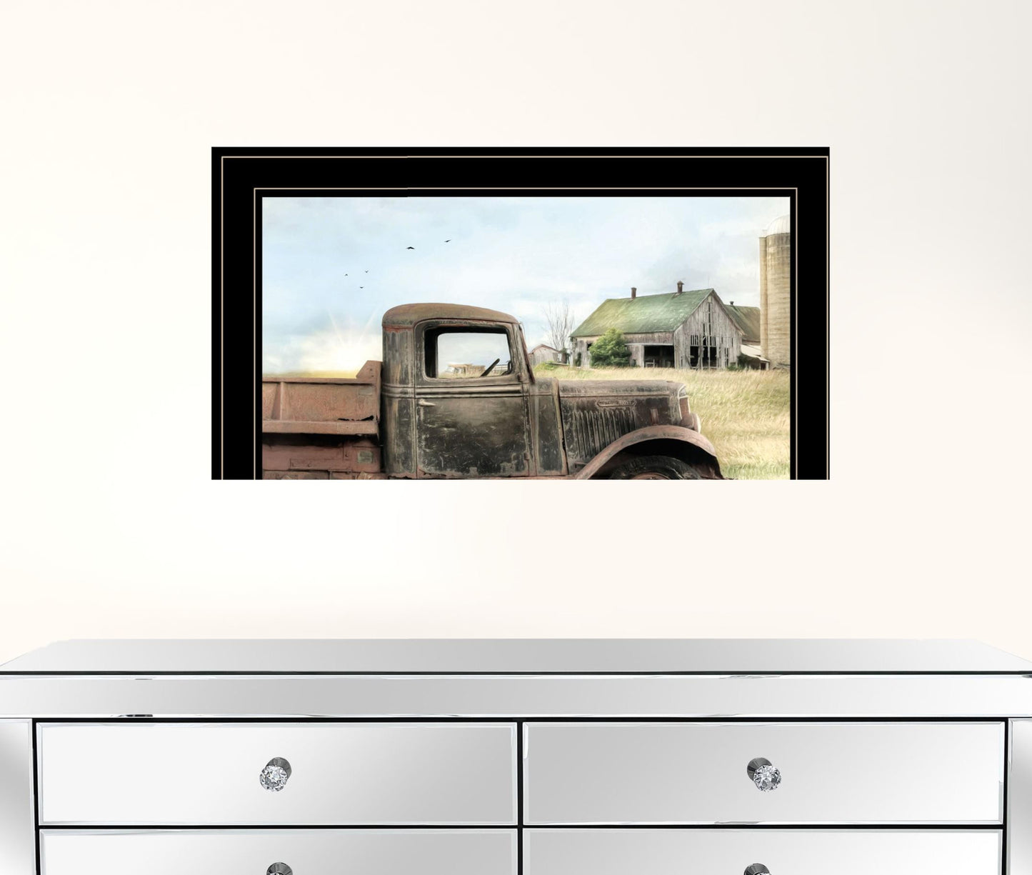 Vintage Farm Trucks I 2 Black Framed Print Wall Art