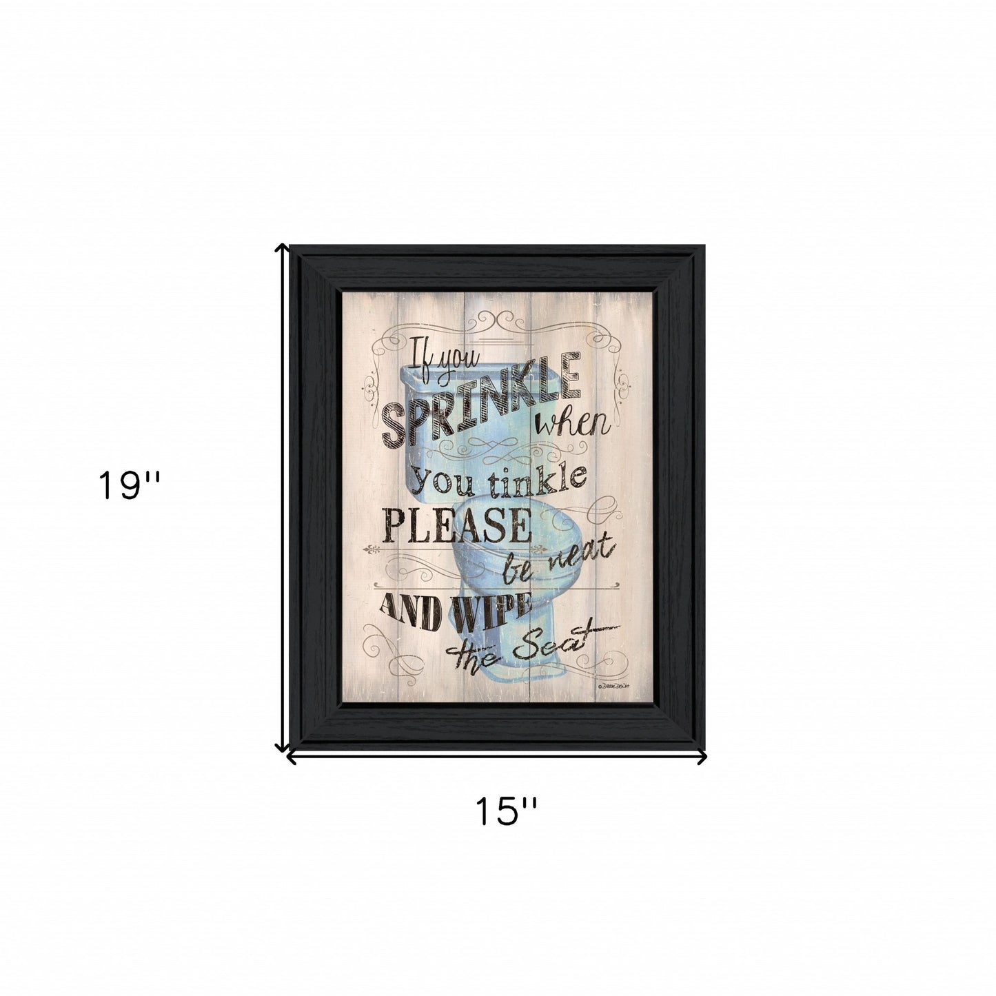 Bathroom Humor 6 Black Framed Print Wall Art