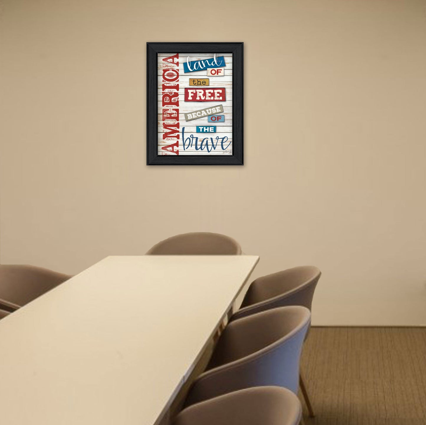 America Land Of The Free Black Framed Print Wall Art