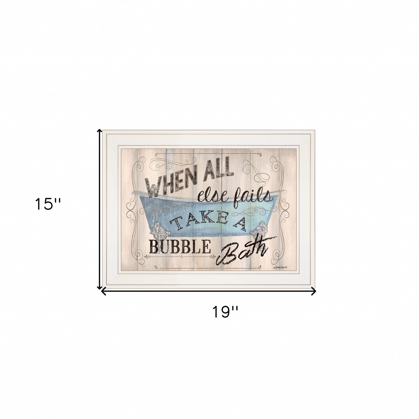 Bathroom Humor 3 White Framed Print Wall Art