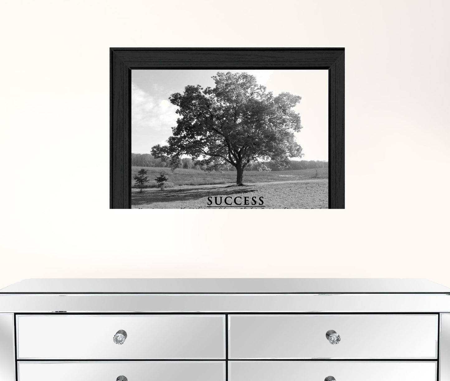 Success 5 Black Framed Print Wall Art