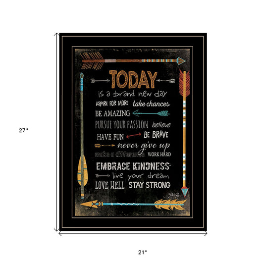 Today Is A Brand New Day 2 Black Framed Print Wall Art