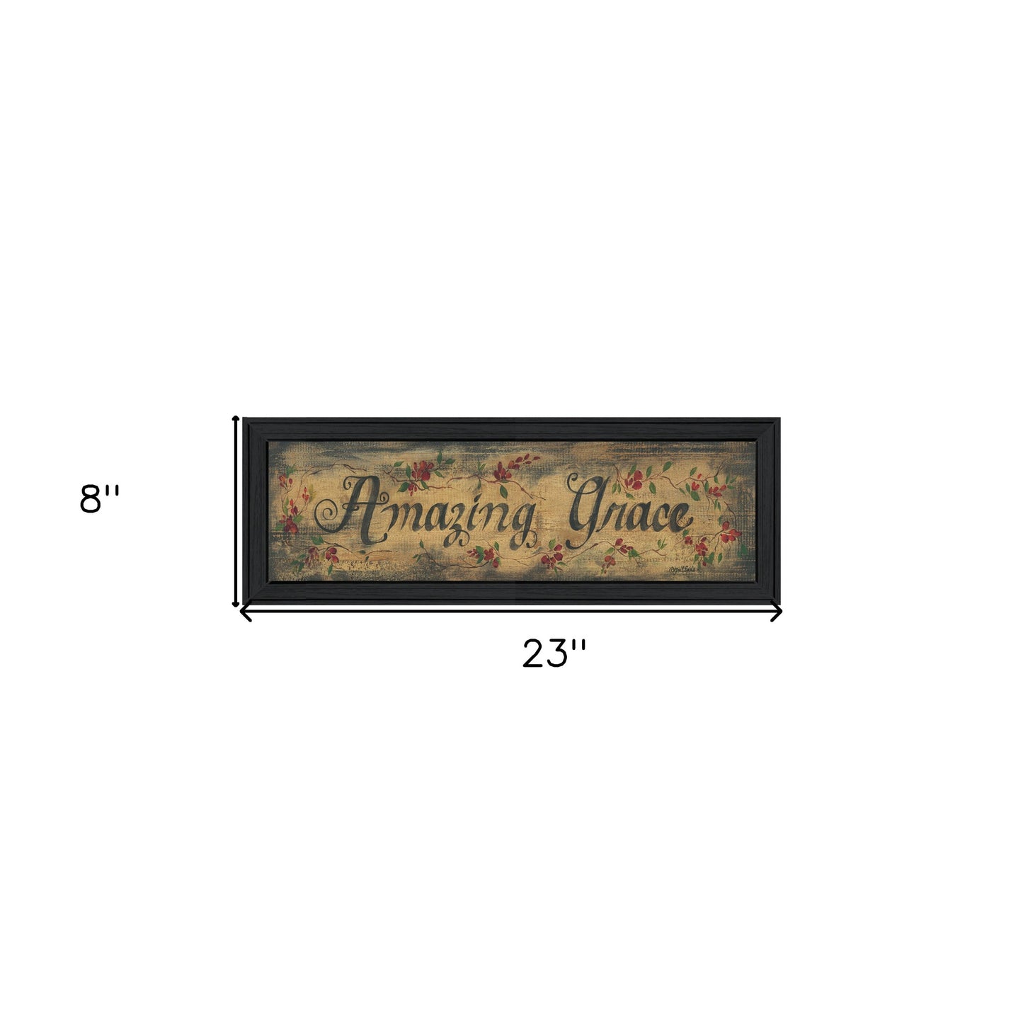 Amazing Grace Floral Black Framed Print Wall Art