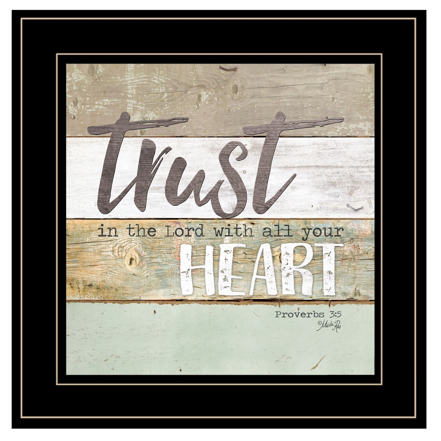 Trust In The Lord 2 Black Framed Print Wall Art