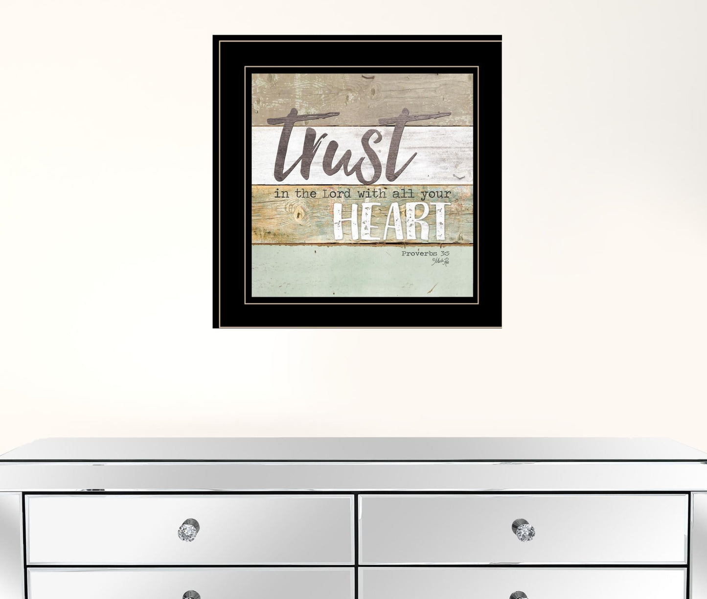 Trust In The Lord 2 Black Framed Print Wall Art