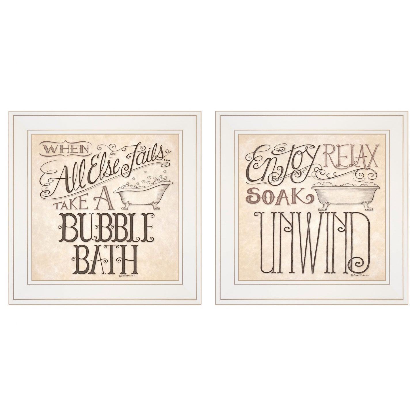 Set Of Two Soak And Unwind 2 White Framed Print Wall Art