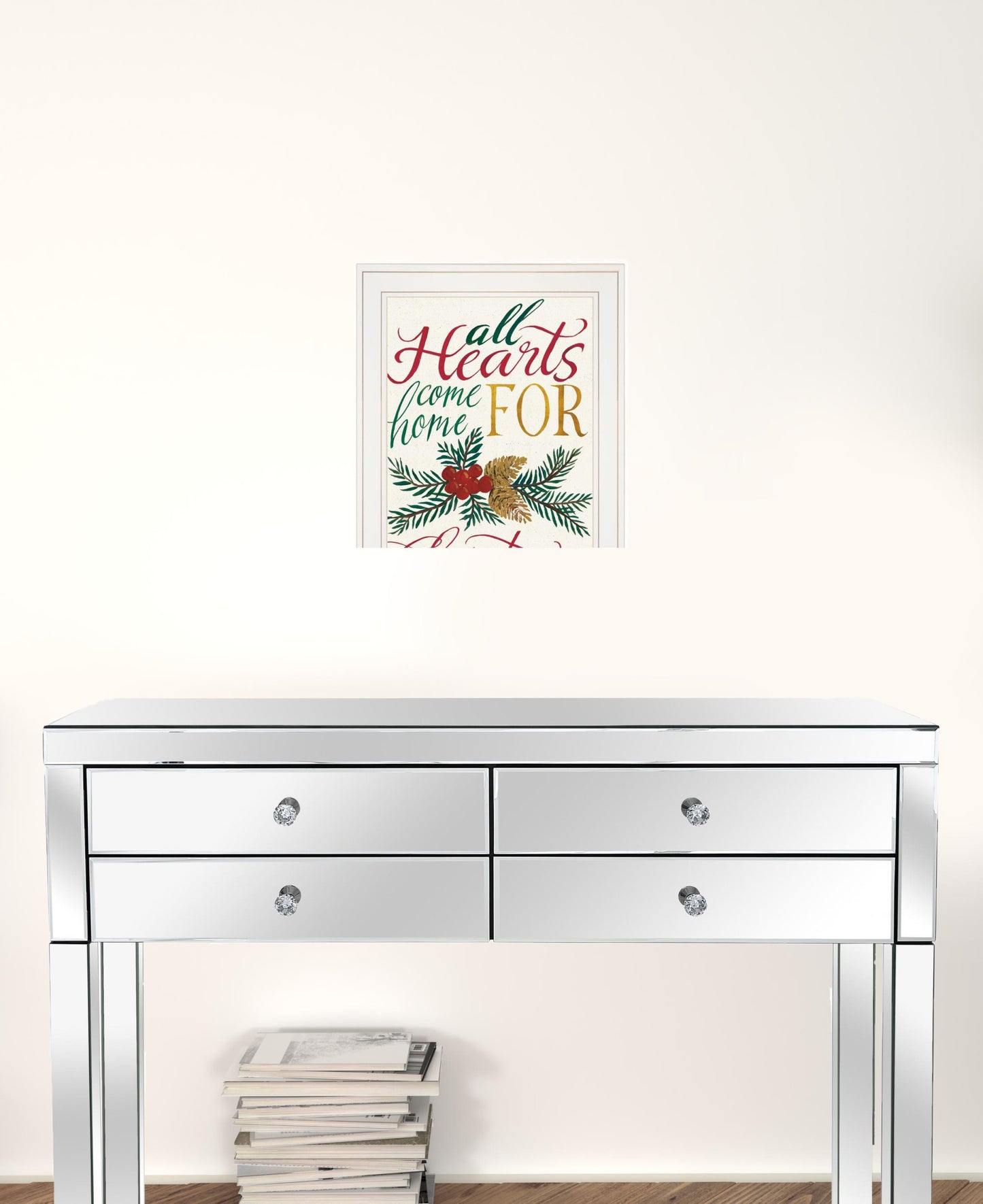 Set Of Two Come Home For Christmas 1 White Framed Print Wall Art