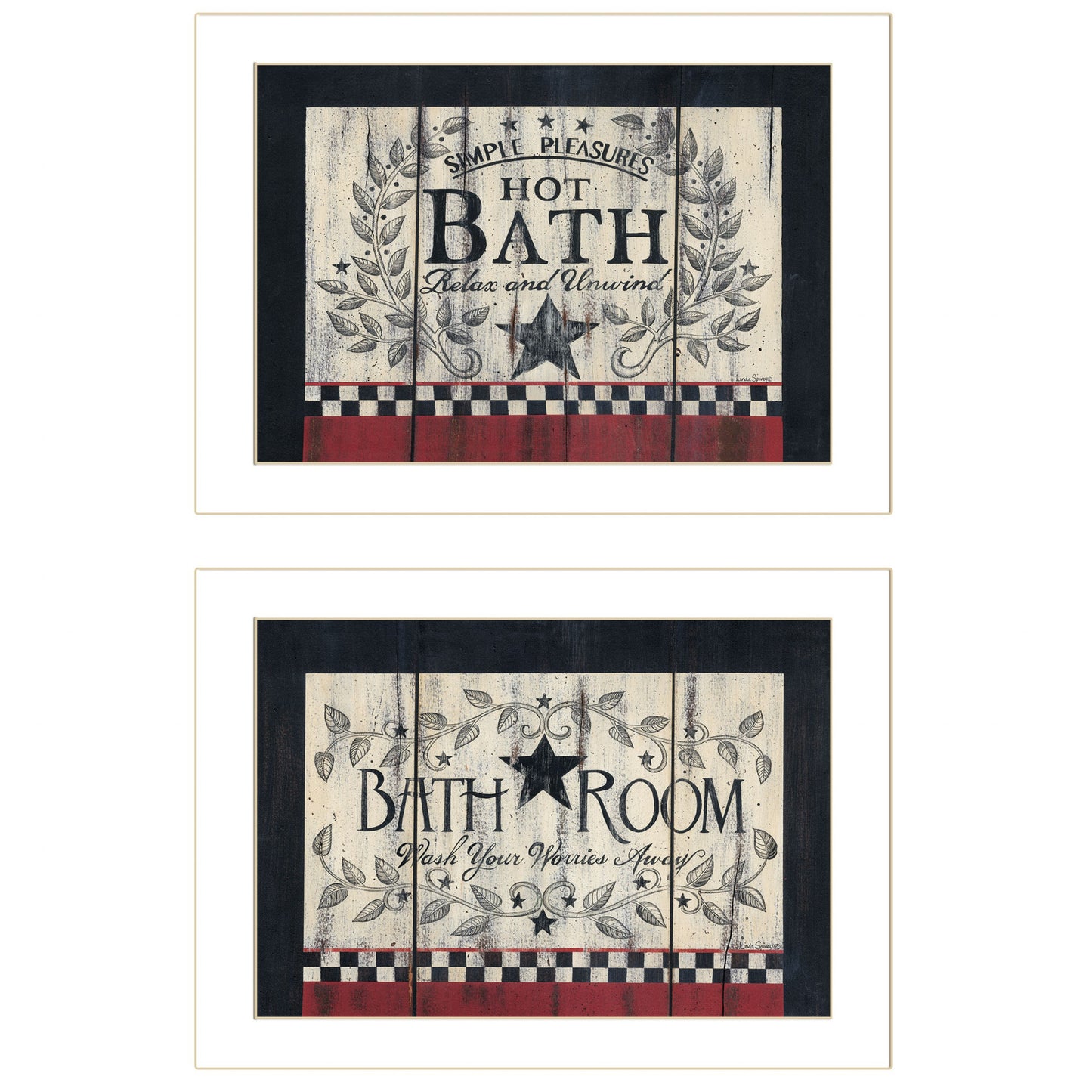 Set Of Two Hot Bath 3 White Framed Print Wall Art