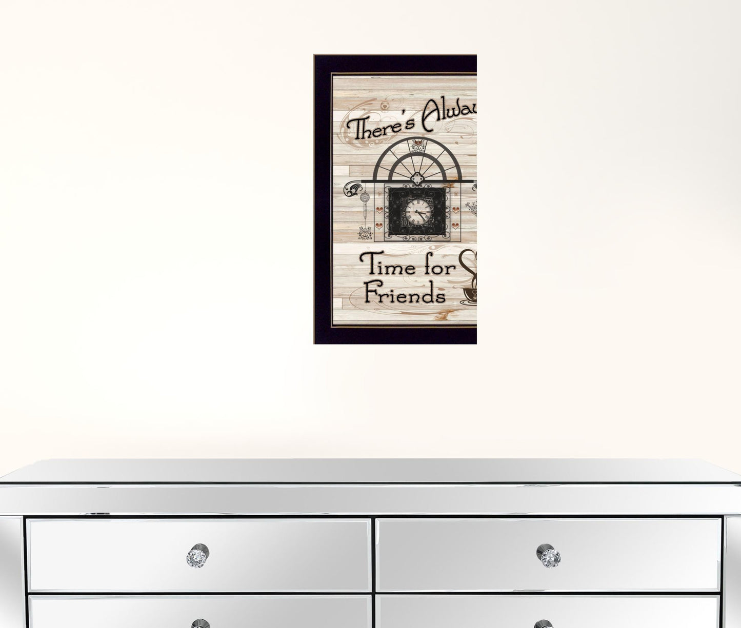 Time For Friends 3 Black Framed Print Wall Art