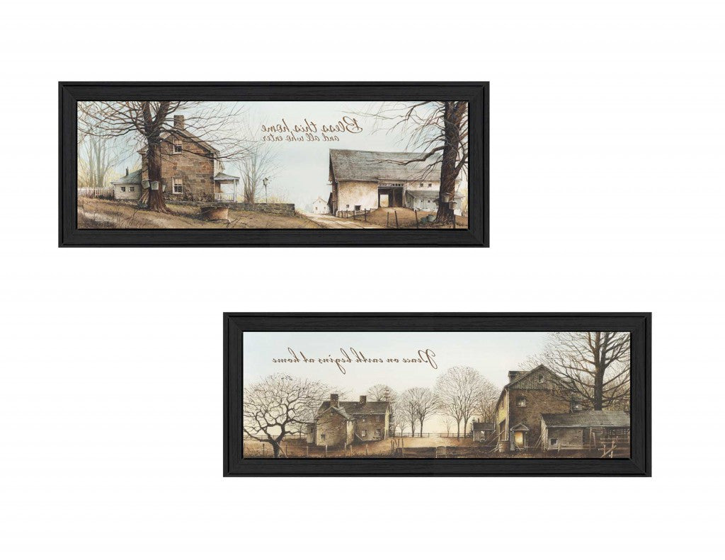 Set Of Two Farms Black Framed Print Wall Art