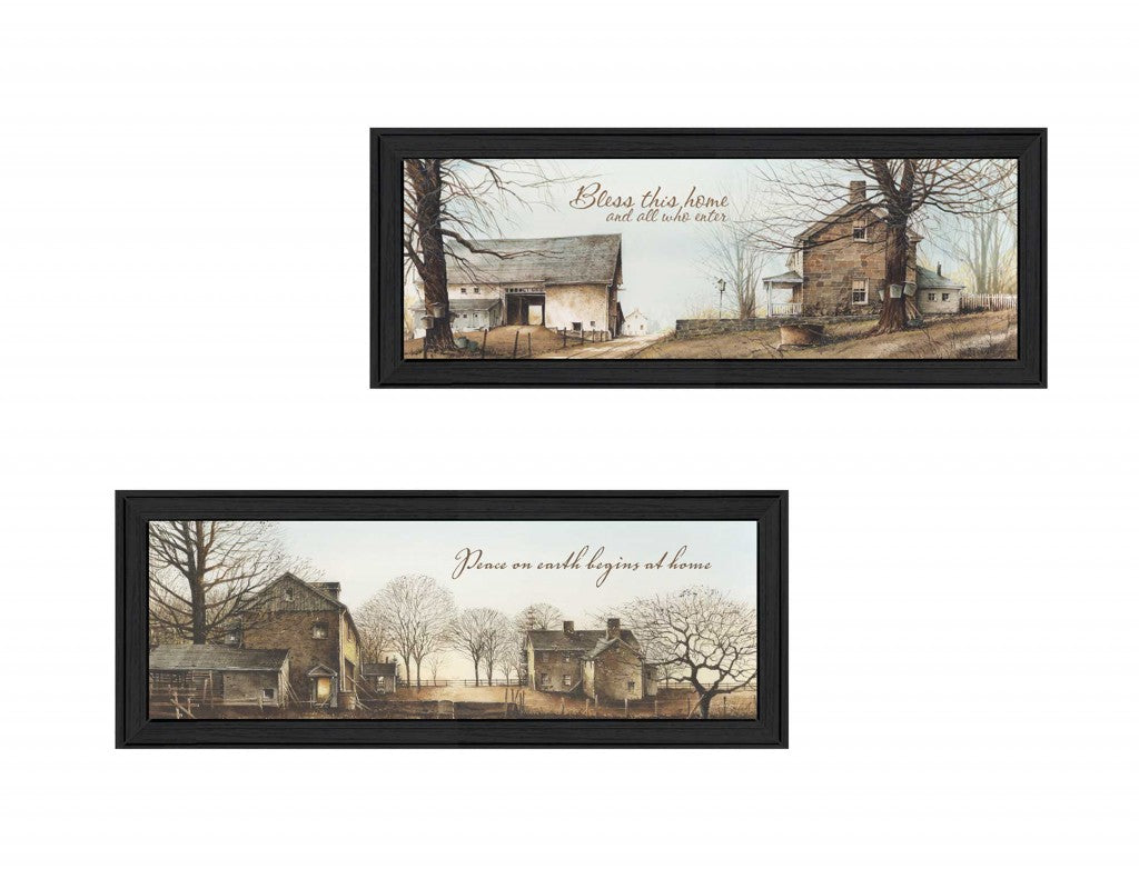 Set Of Two Farms Black Framed Print Wall Art