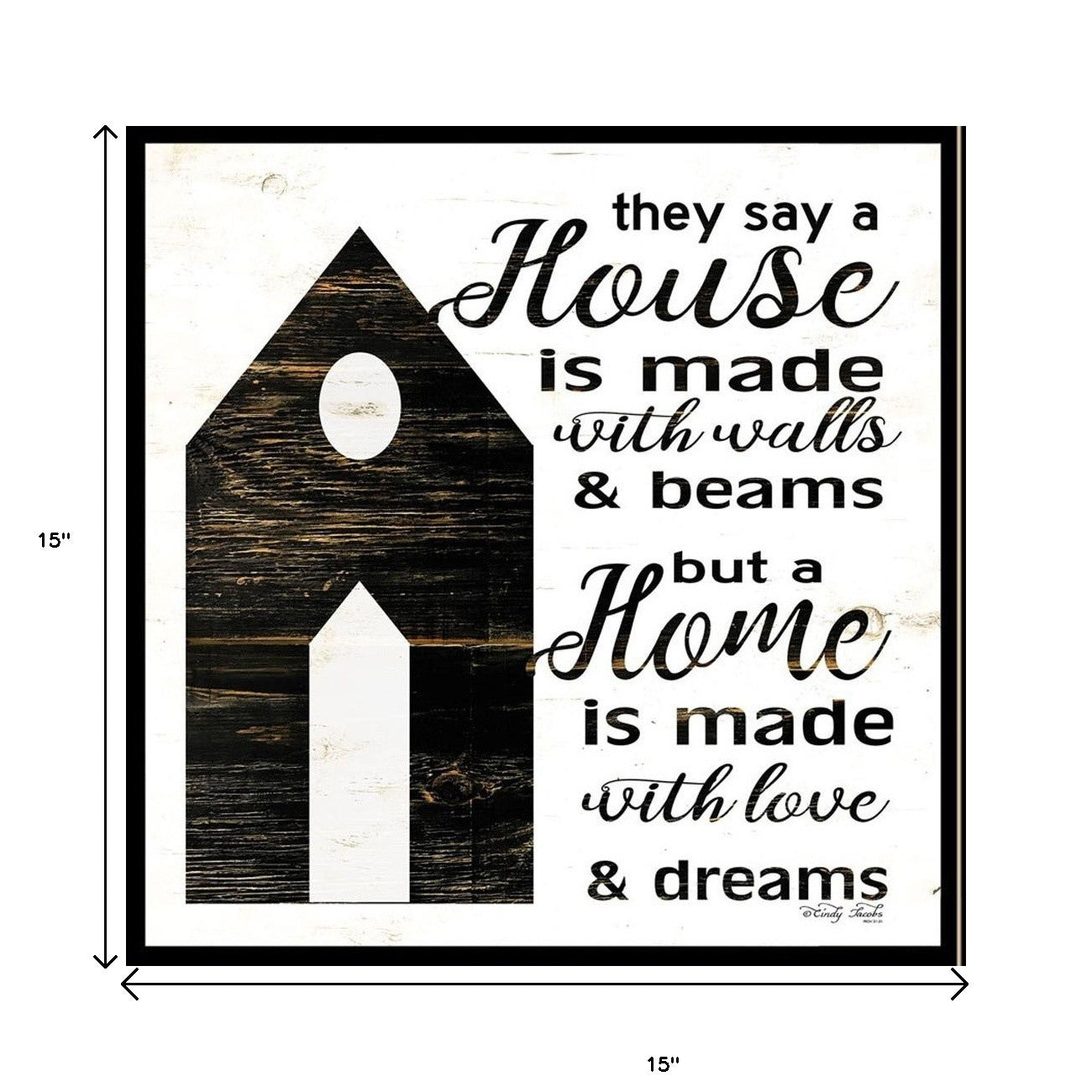 Set Of Two House Or Blessing Black Framed Print Wall Art