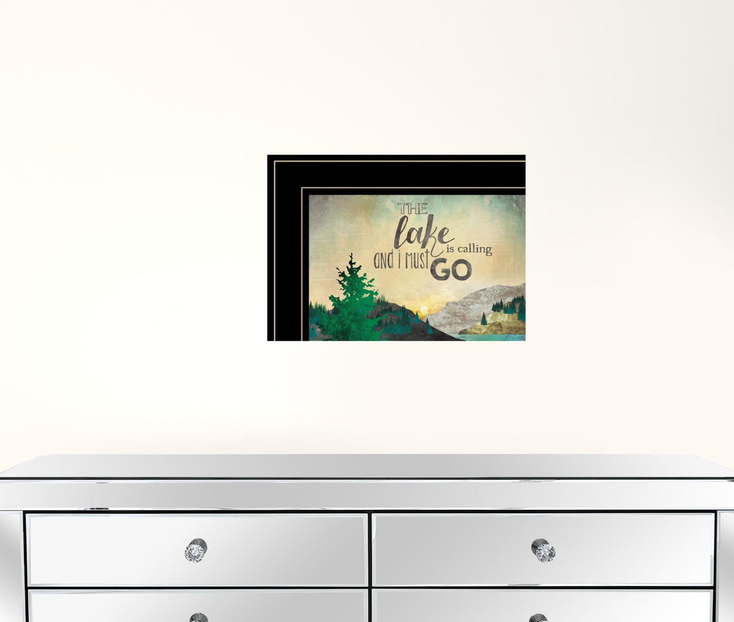 Set Of Two Lake Or Sunshine 2 Black Framed Print Wall Art