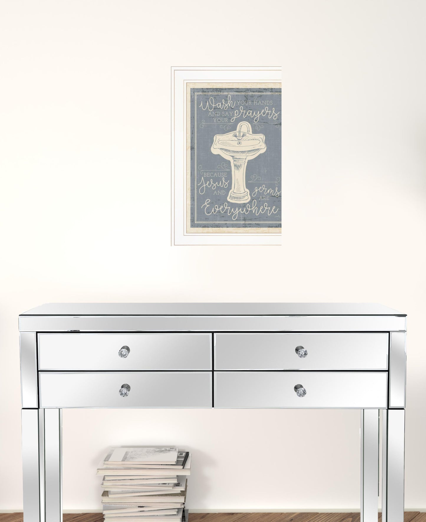 Wash Your Hands 6 White Framed Print Wall Art