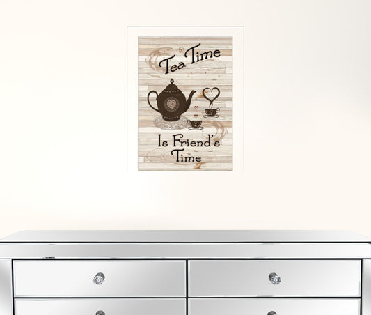 Tea Time 4 White Framed Print Wall Art