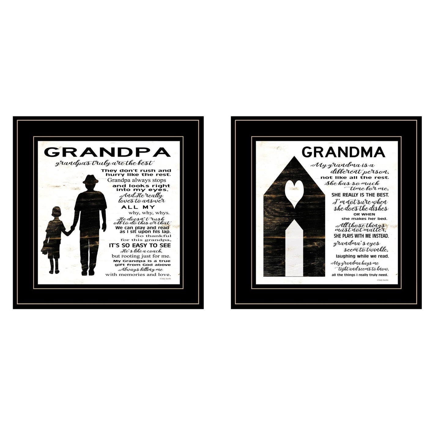 Set Of Two My Grandparents Are The Best 1 Black Framed Print Wall Art