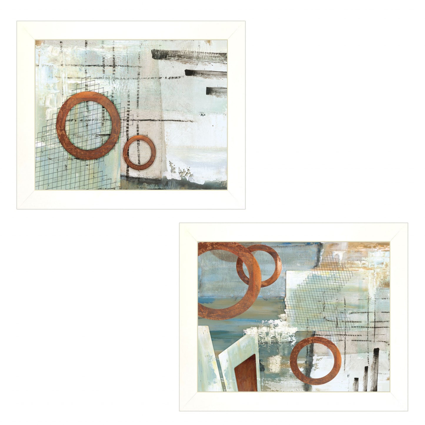 Set Of Two Balance This I And II 1 White Framed Print Wall Art