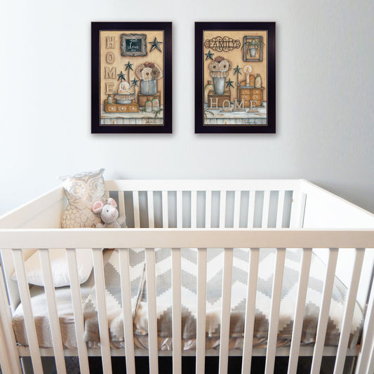 Set Of Two Where Family And Friends Gather Ii 1 Black Framed Print Wall Art