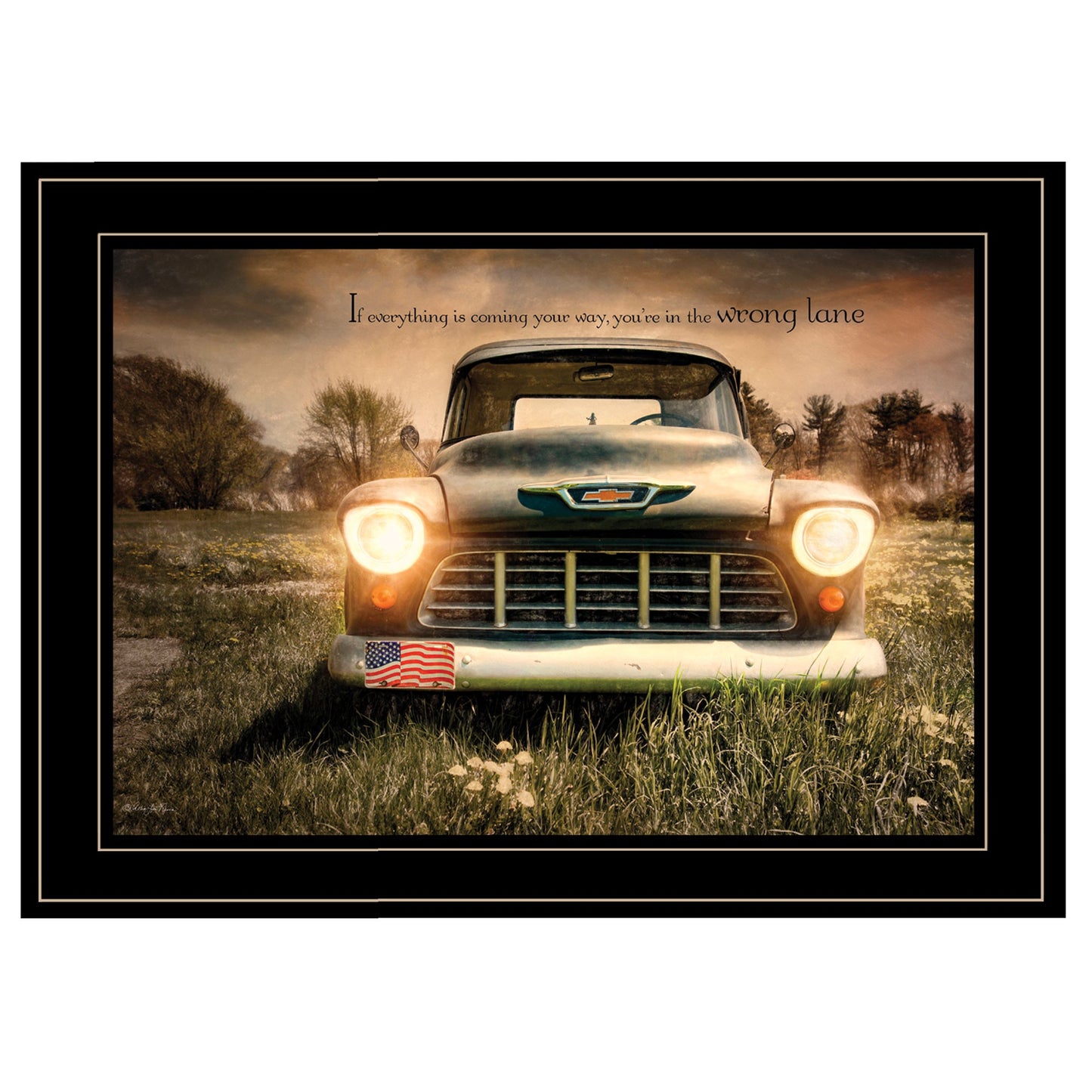 Wrong Lane 2 Black Framed Print Wall Art