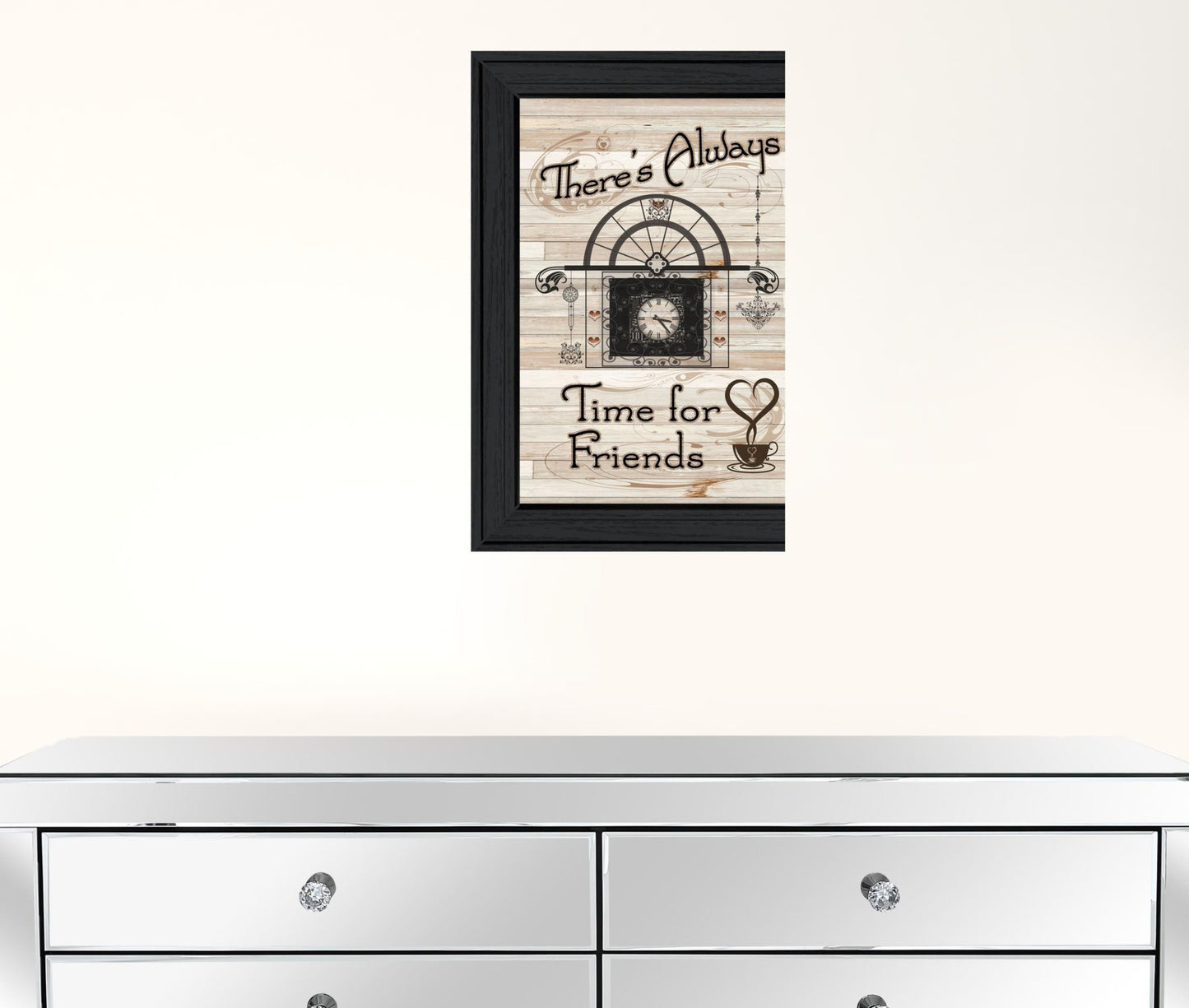 Time For Friends 2 Black Framed Print Wall Art