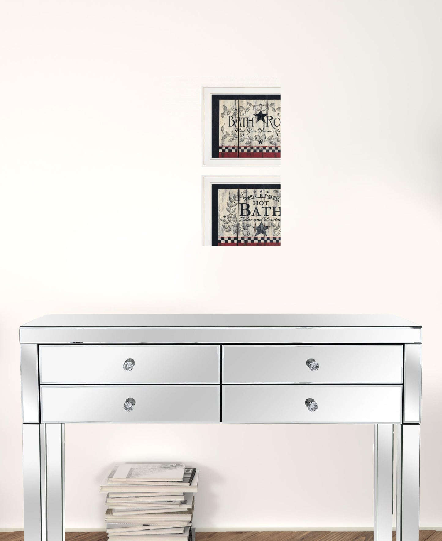 Set Of Two Hot Bath 6 White Framed Print Wall Art