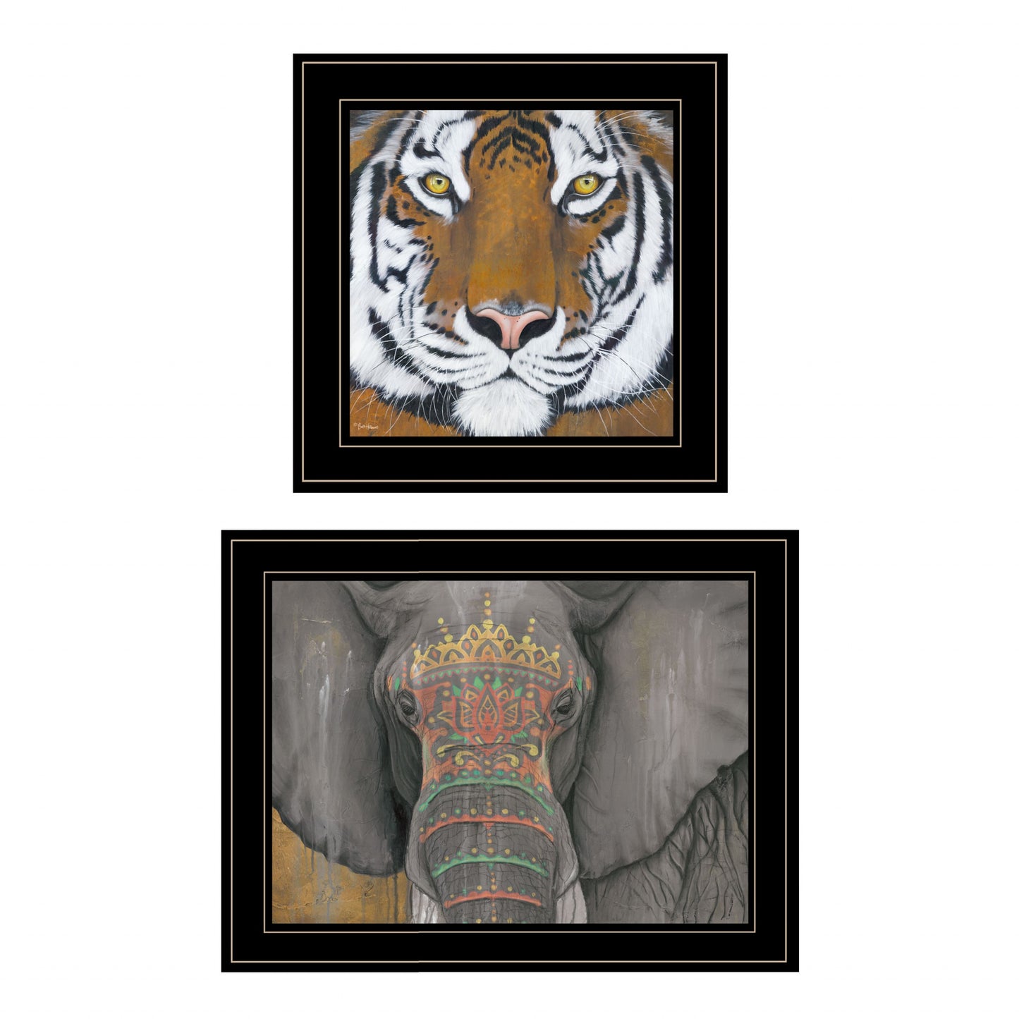 Set Of Two Wildlife II 2 Black Framed Print Wall Art