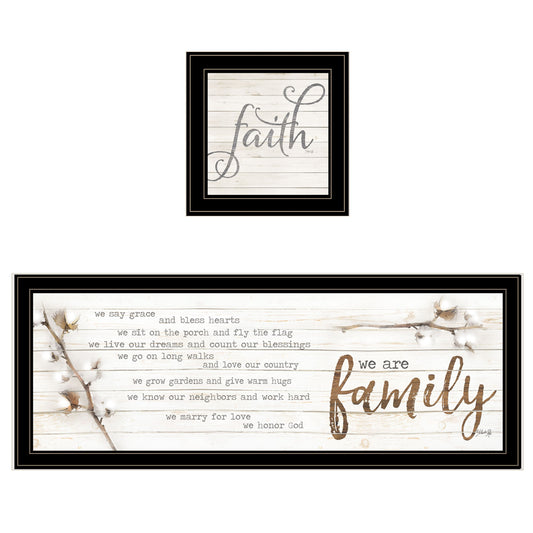 Set Of Two We Are Family 1 Black Framed Print Wall Art