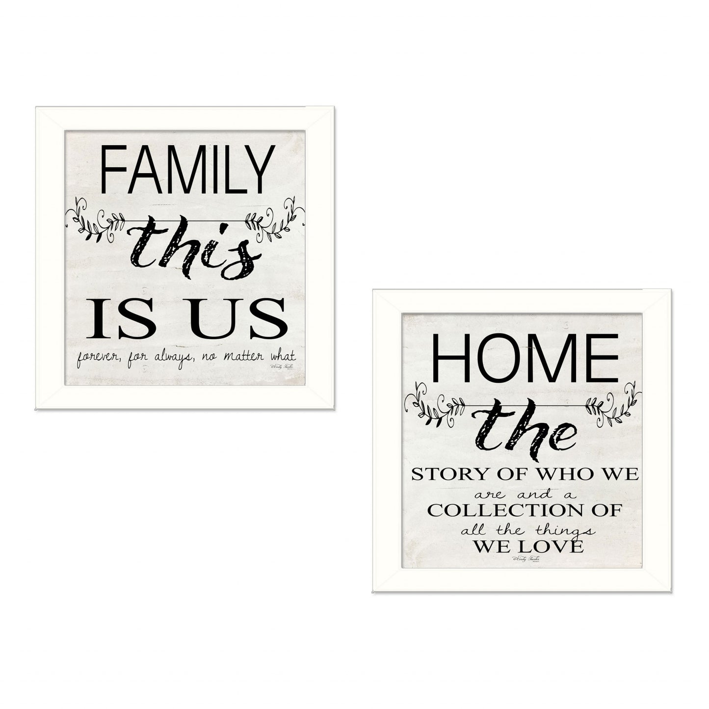 Set Of Two Family 2 White Framed Print Wall Art