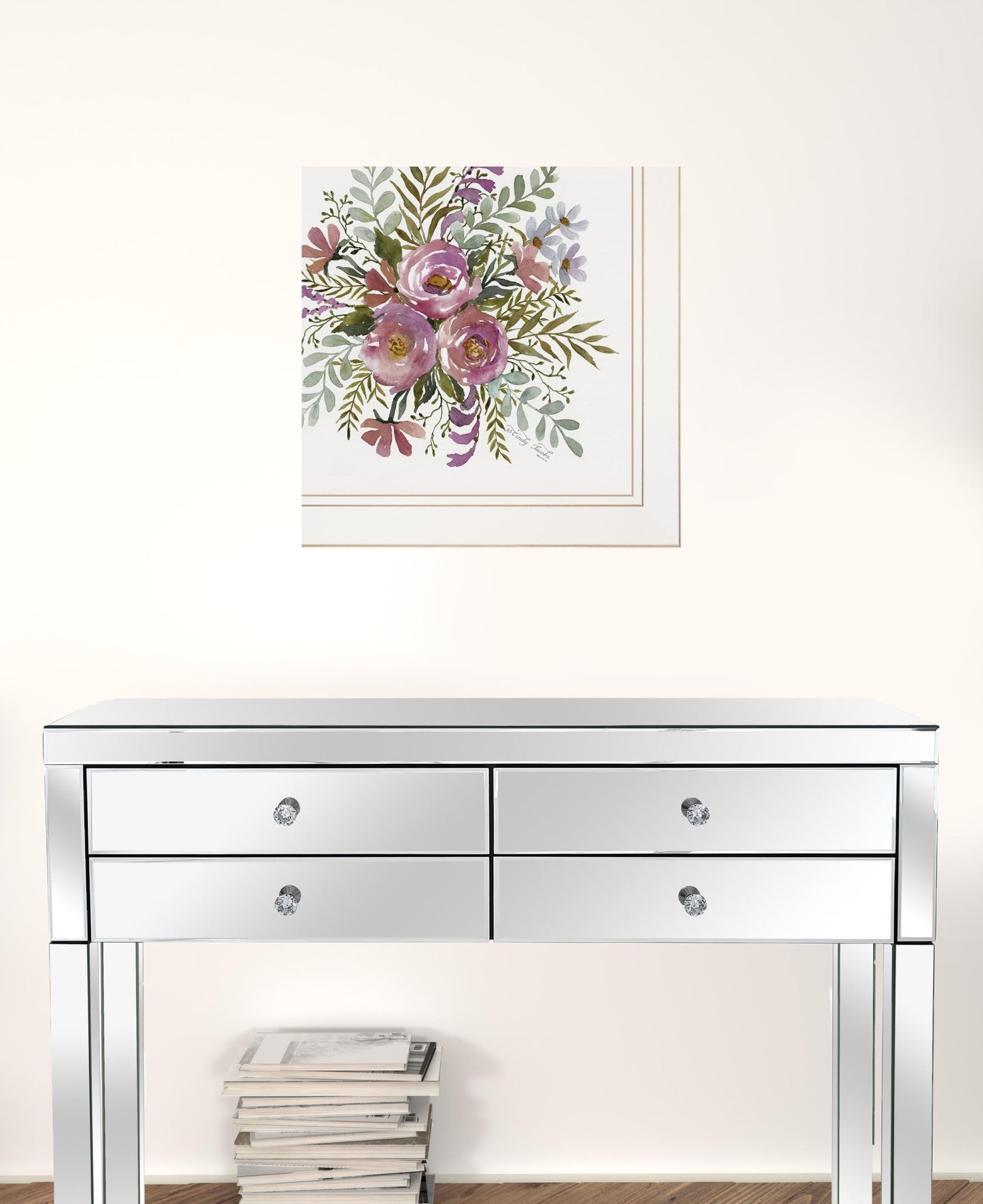 Set Of Two Floral Spray I And II White Framed Print Wall Art