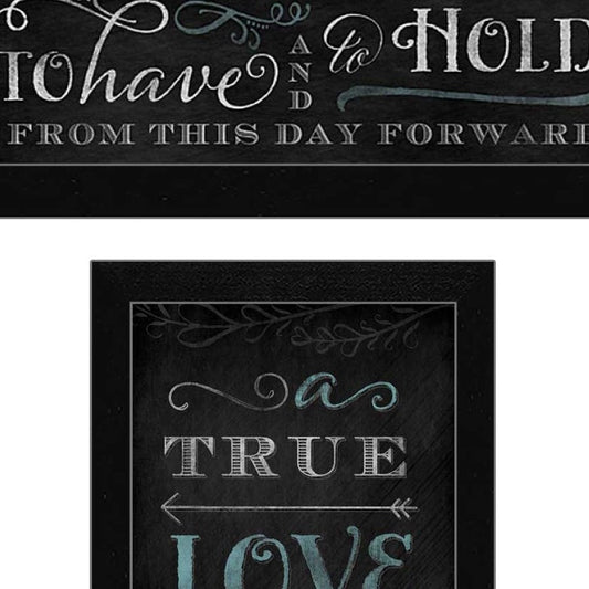 Set Of Two Love Story Black Framed Print Wall Art