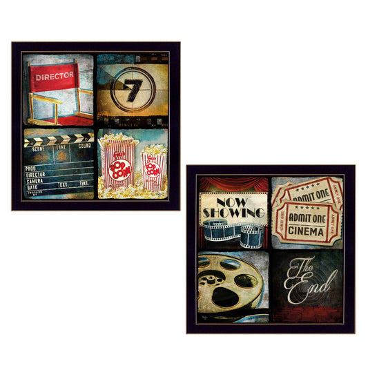 Set Of Two At The Movies Black Framed Print Wall Art