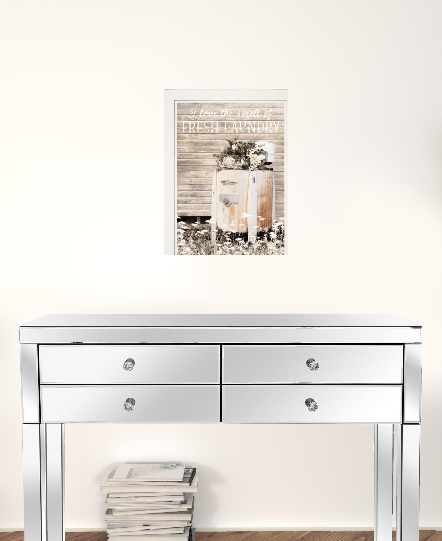 Set Of Two Laundry Room 1 White Framed Print Bathroom Wall Art