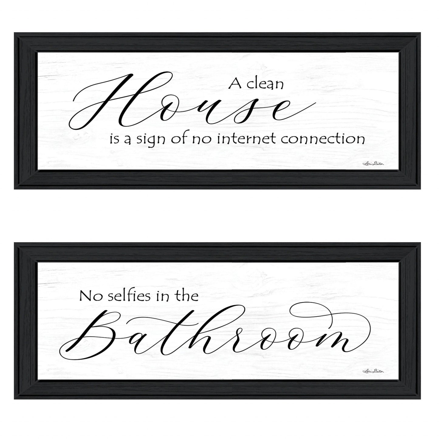 Set Of Two Household Humor 2-Piece 2 Black Framed Print Wall Art