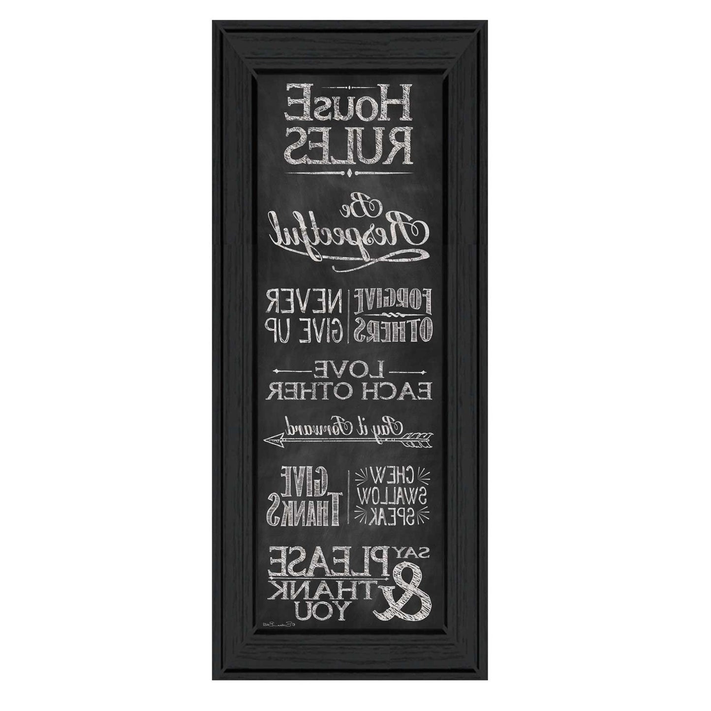 House Rules Black Framed Print Wall Art