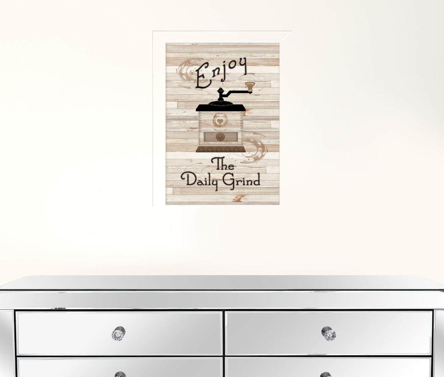 The Daily Grind 4 White Framed Print Wall Art